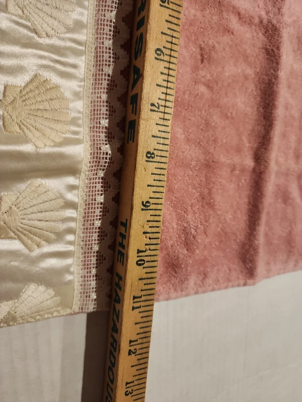Cannon Vintage Hand Towel Wash Cloth Pink Shell-Trim Bath Set Lace Cotton Cream